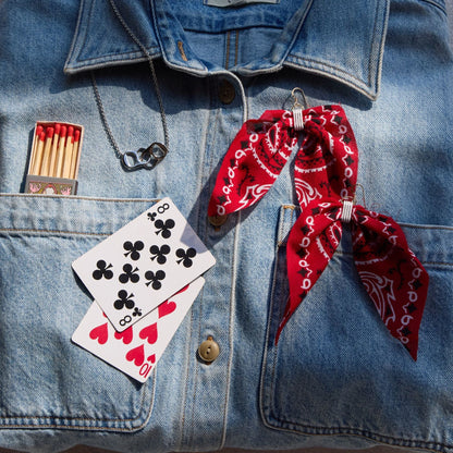 Red Bandana Statement Earrings