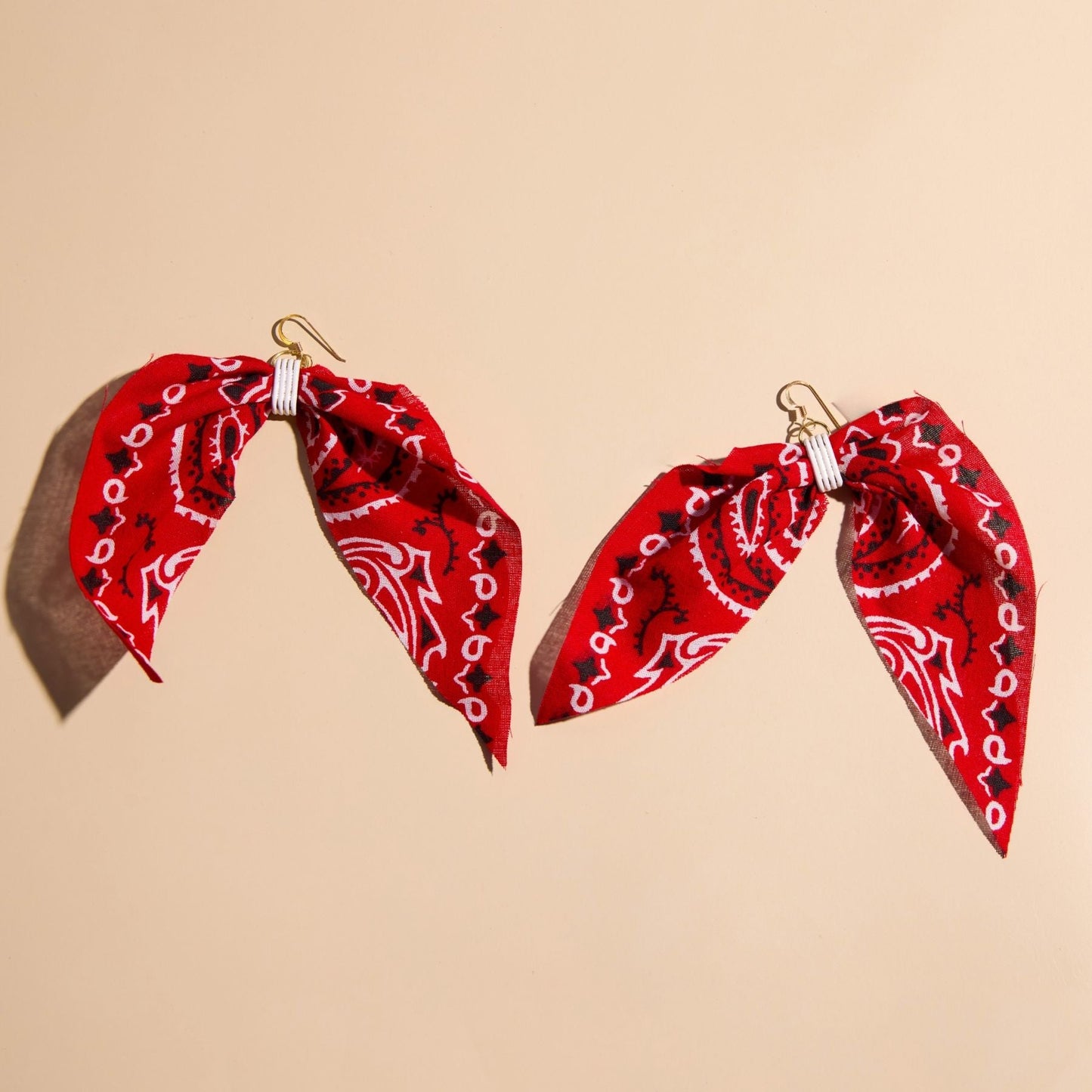 Red Bandana Statement Earrings