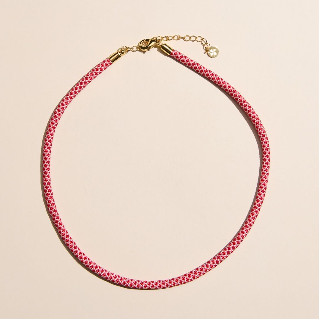 Red & White Minimalist Paracord Necklace