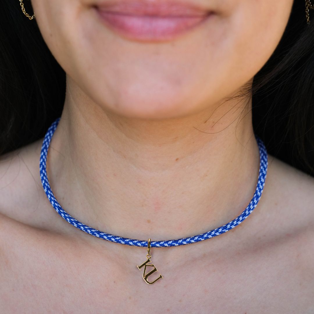 Royal Blue & White Minimalist Paracord Necklace