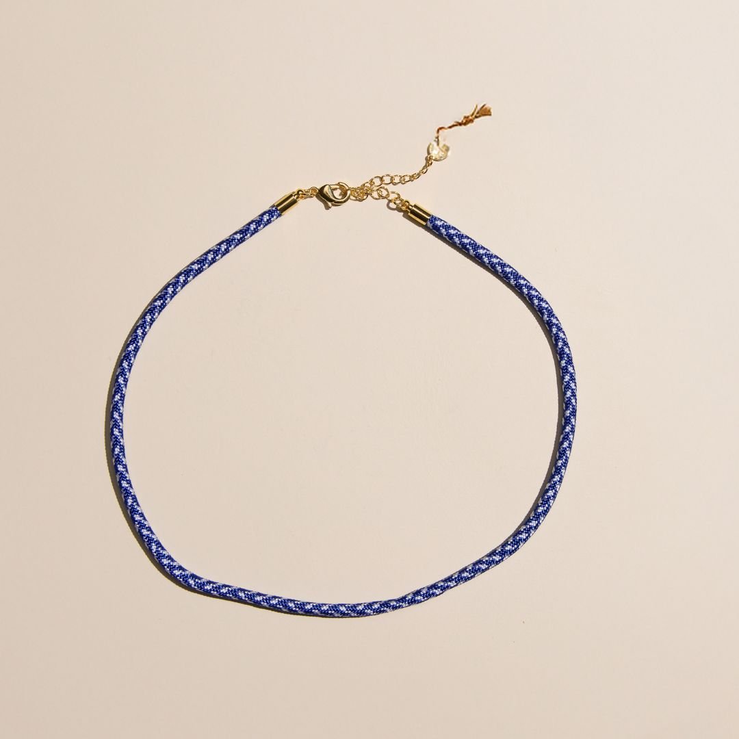 Royal Blue & White Minimalist Paracord Necklace