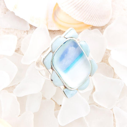 Scenic Beach Blue Larimar and Sterling Silver Ring
