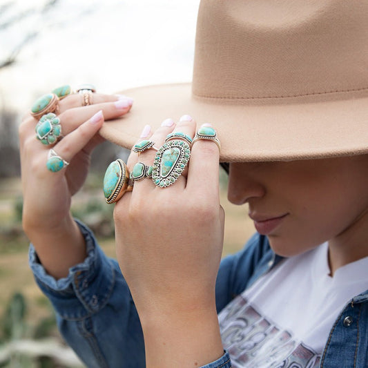Sedona Blue Turquoise and Sterling Silver Statement Ring