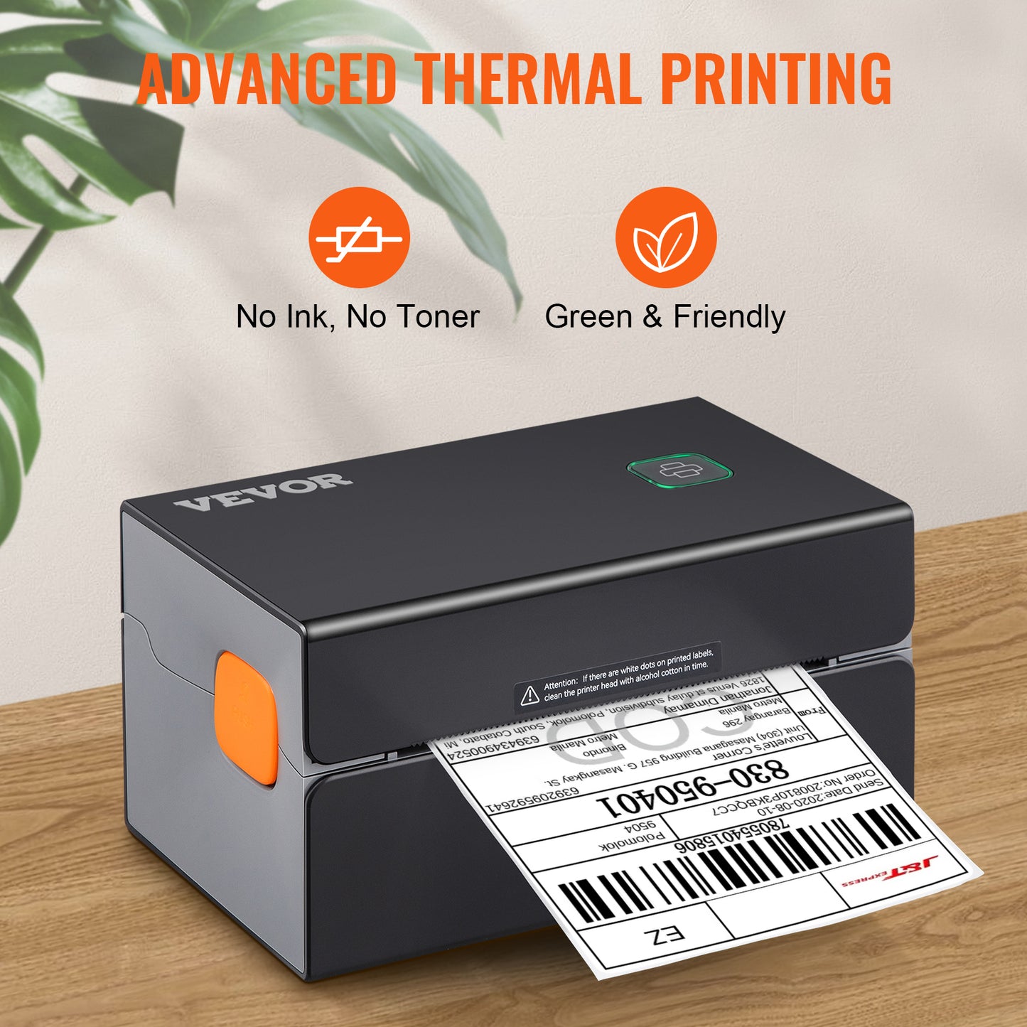 VEVOR Thermal Label Printer Portable Printer 300DPI for 4x6 Mailing Packages Printing w/ Bluetooth & Automatic Label Recognition