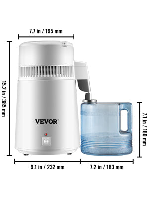 4L Water Distiller and Purifier: Your Stainless Steel Home Appliance for Crisp, Clean, and Refreshing Drinking Water at Home or in the Office