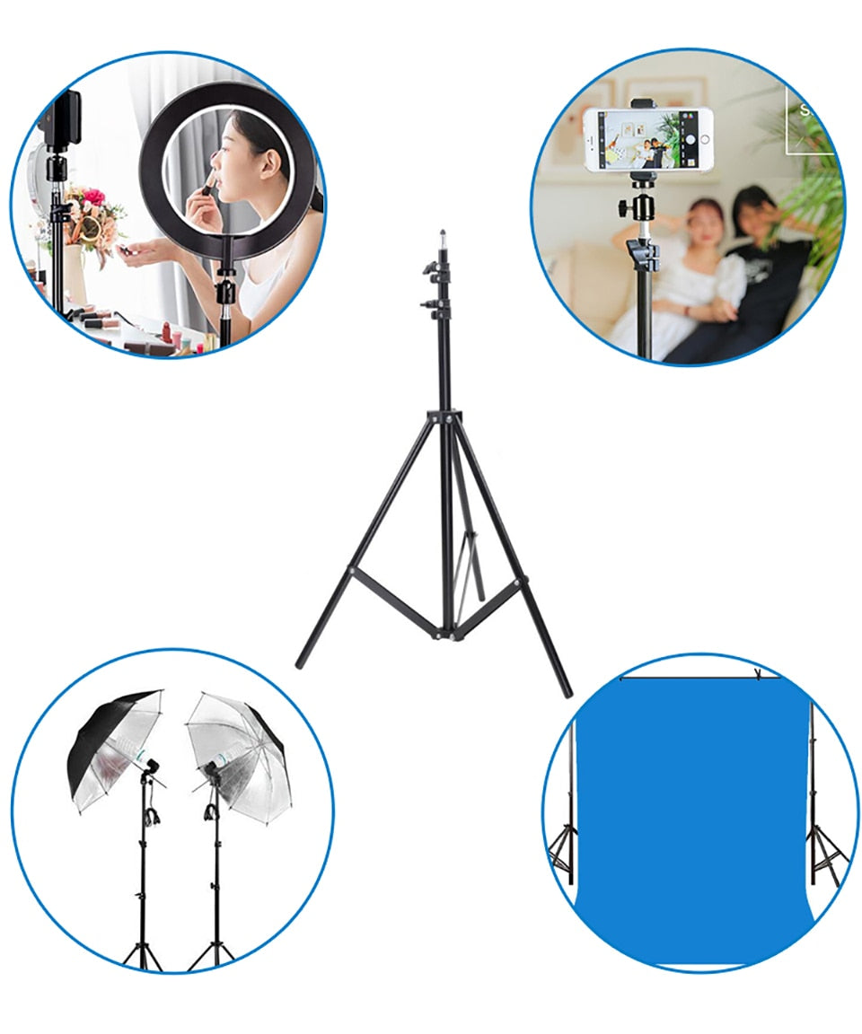 Light Stand Photography Portable Tripod with 1/4 Screw for Softbox LED Ring Light Phone Camera Laser Level Projector