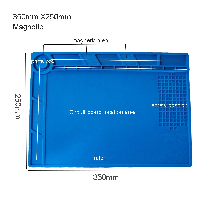 ESD Heat Insulation Working Mat Soldering Station Iron Phone Computer Repair Mat Magnetic Heat-resistant BGA  Insulator Platform