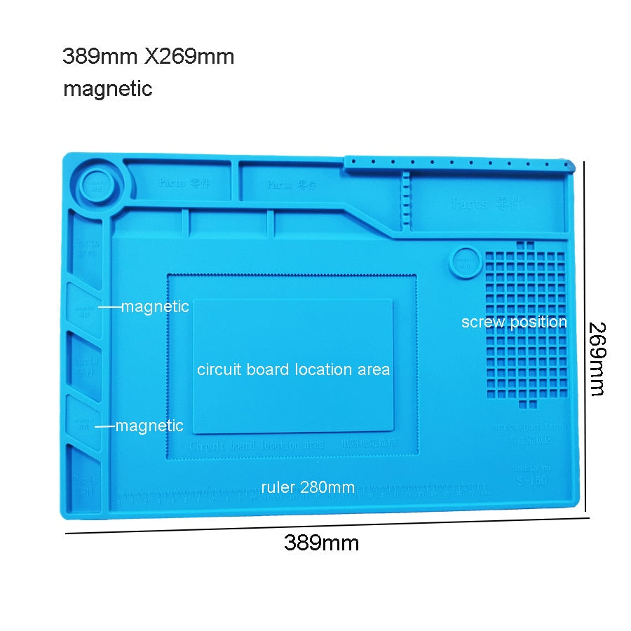 ESD Heat Insulation Working Mat Soldering Station Iron Phone Computer Repair Mat Magnetic Heat-resistant BGA  Insulator Platform