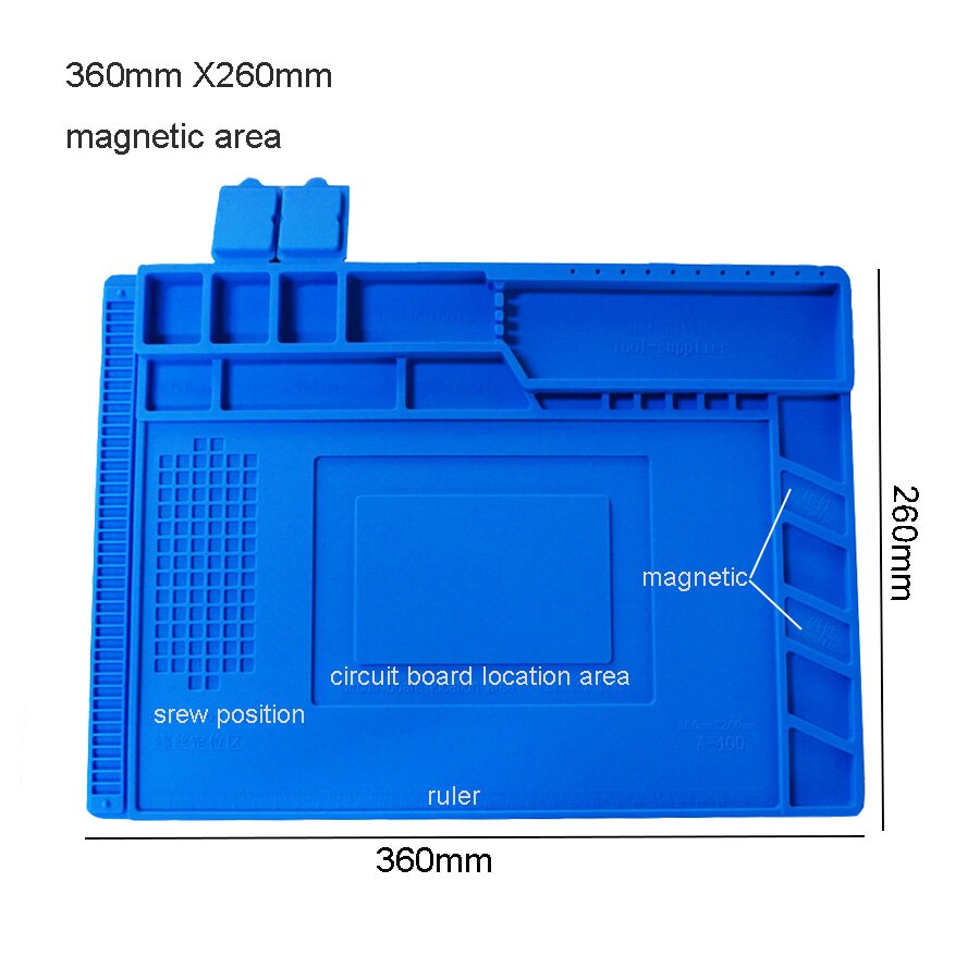 ESD Heat Insulation Working Mat Soldering Station Iron Phone Computer Repair Mat Magnetic Heat-resistant BGA  Insulator Platform