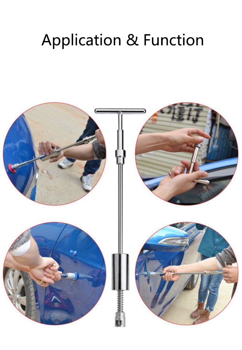 Universal Car Dent Puller Metal T Dent Repair Tool Auto Repair Sheet Metal Kit Slide Hammer Reverse Hammer Glue +18pcs Glue Pull