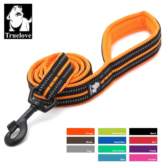 Reflective Mesh Padded Pet Leash: Comfortable Nylon Training Lead for Dogs and Cats - 11 Color Options, 200cm Length