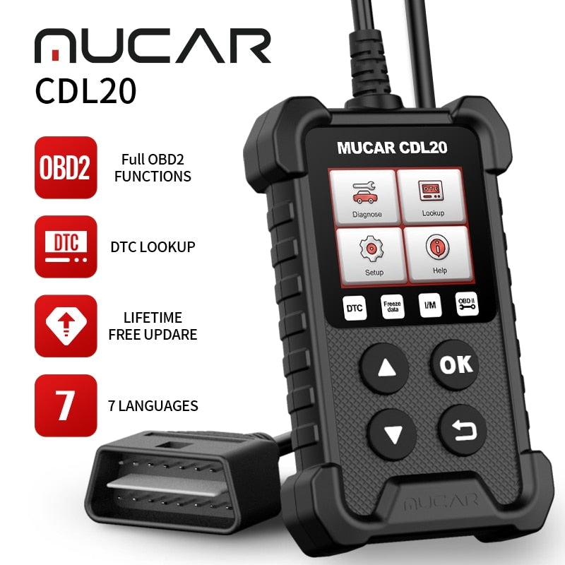MUCAR CDL20 CDE900 Lifetime Free Obd2 Car Auto Diagnostic Tools Obd 2 Scanner Automotivo Code Reader Check Engine PK ELM 327