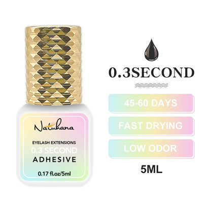 NATUHAHA 5ML Eyelash Glue Wholesale 0.5S Fast Dry Clear Lash Glue Storage False Eyelash Extensions Adhesive for Makeup Tools