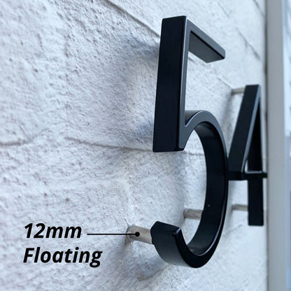 Floating Exterior House Number 5inch Doorplate Letters Metal Address Sign Plate Outdoor Door Plaque Number Dash Slash Sign #0-9