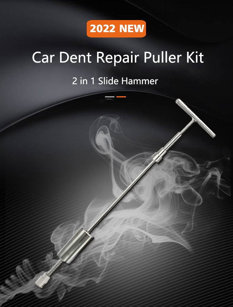 Universal Car Dent Puller Metal T Dent Repair Tool Auto Repair Sheet Metal Kit Slide Hammer Reverse Hammer Glue +18pcs Glue Pull