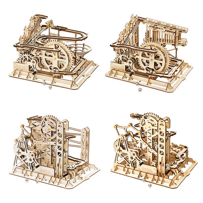 Robotime DIY 3D Wooden Puzzle Marble Run Assembly Model Building Block Stem Toy For Kids Adult for Christmas