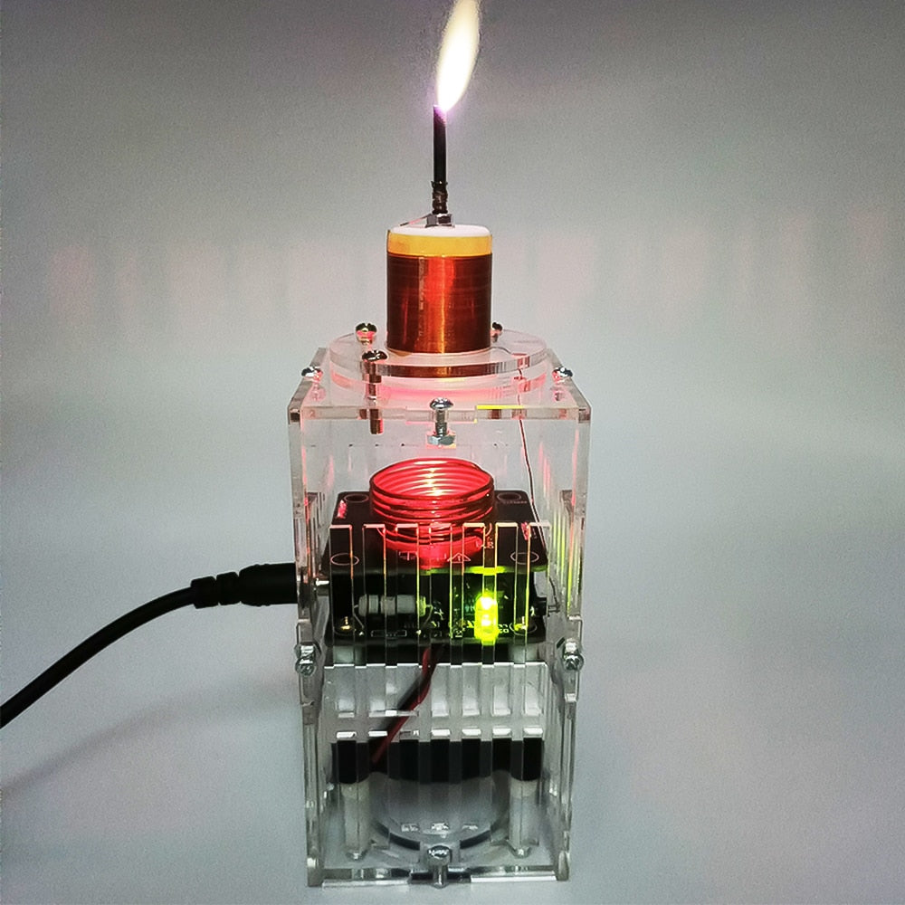 Tesla Coil High-Frequency HFSSTC Electronic Candle Plasma Flame DC 36V-40V Technology Experimental DIY Teaching Model Kits