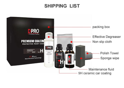 Dpro 9H Ceramic Car Coating Liquid Glass Waterproof Nano Ceramics Paint Care Anti-scratch Hydrophobic Car Detailing Polish Kit