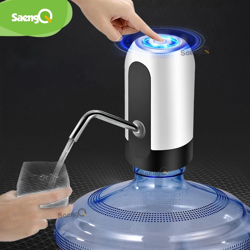 saengQ Electric Water Pump Water Bottle Pump Electric Water Dispenser USB Charging Automatic Portable Pump Bottle