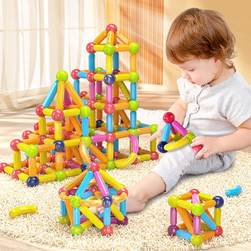 Kids' Magnetic Construction Set - Creative Magnetic Balls and Stick Blocks for Montessori Education and Children's Gifts