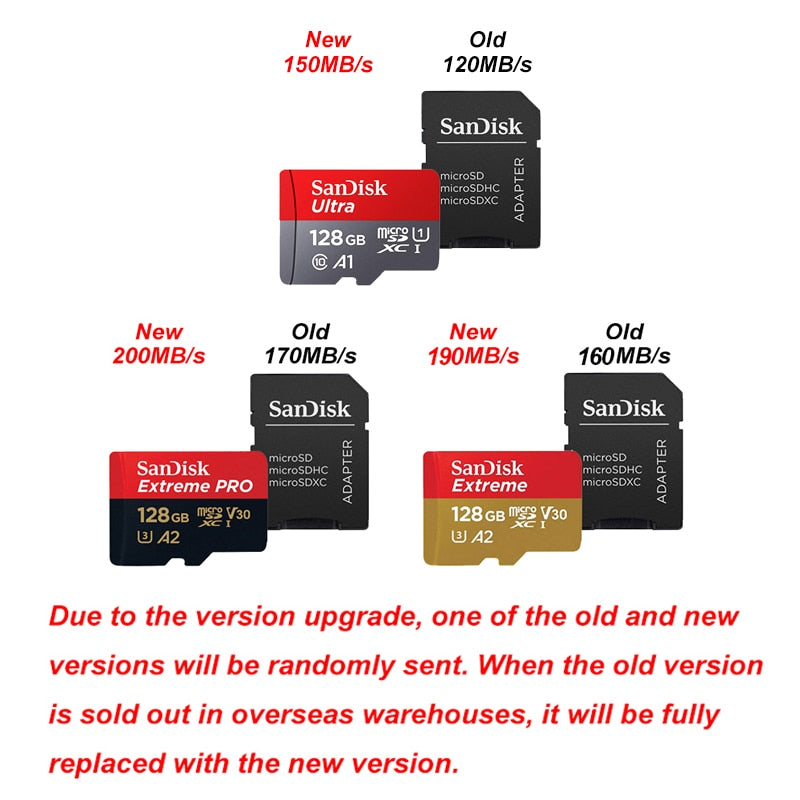 SanDisk Extreme Micro SD Card 64GB Micro SD 128GB 32GB Flash Memory Card SD 256GB U3 4K V30 400GB MicroSD 512GB 1TB TF Cards