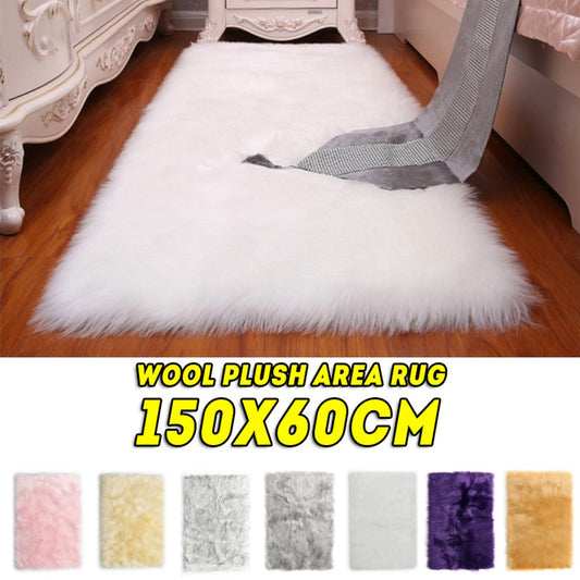 150x60cm Faux Soft Artificial Wool Fur Area Rugs Wool Shaggy Carpet Floor Mat Plush Sofa Cover Seat Pad for Living Room Bedroom