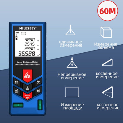 Mileseey Laser Distance Meter Electronic Roulette Laser Digital Tape Rangefinder Trena Metro Laser Range Finder  Measuring Tape