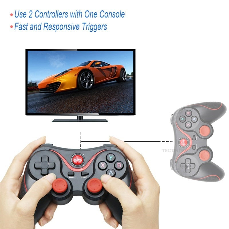 Terios T3 X3 Wireless Joystick Gamepad PC Game Controller Support Bluetooth BT3.0 Joystick For Mobile Phone Tablet TV Box Holder